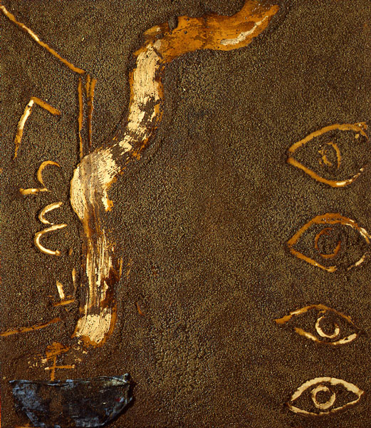 Antoni Tàpies Terra amb quatre ulls, 2008 Technique mixte et collage sur bois 200 x 175 cm # W15879 Copyright Galerie Lelong