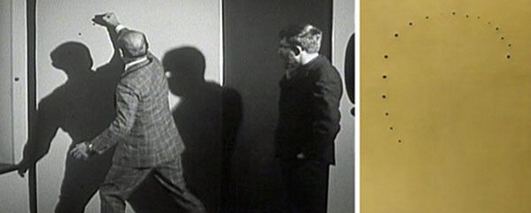 Lucio Fontana & Jef Verheyen, Le Jour, 1962, huile et perforations sur toile, 211 x 140 cm,