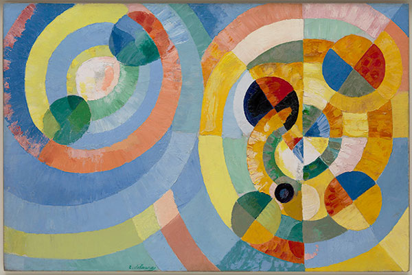 Robert Delaunay Formes circulaires, 1930 Huile sur toile 128,9 x 194,9 cm Solomon R. Guggenheim Museum, New York, Collection fondatrice Solomon R. Guggenheim 49.1184