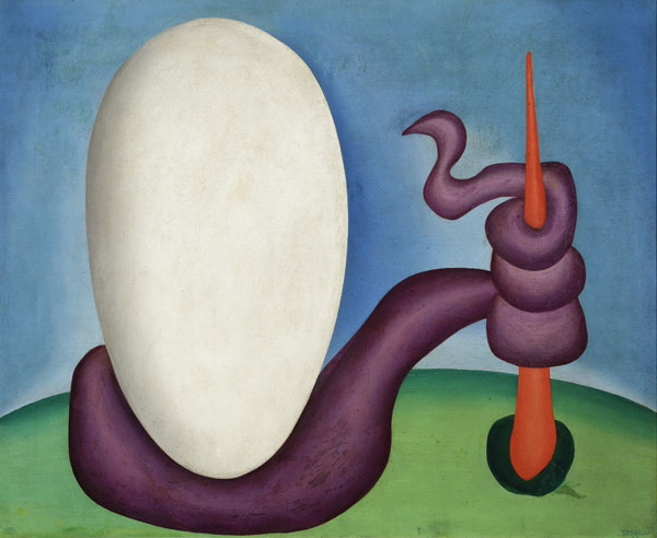 Tarsila do Amaral. Urutu Viper (Urutu). 1928. Oil on canvas.  23 5/8 x 28 3/8 in. (60 x 72 cm). Coleção Gilberto Chateaubriand,  Museu de Arte Moderna, Rio de Janeiro.  © Tarsila do Amaral Licenciamentos.