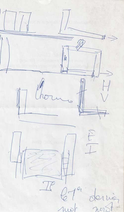 Croquis de Mehdi Charef pour le livre « Mehdi Charef conscience esthétique de la génération beur »