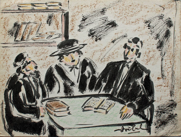 Edgar Stoëbel dessin, encre et pastel sur papier de Edgar Stoëbel 24 x 32 cm signé en bas à droite Collection Serge Hamon