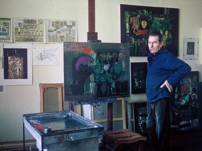 Jean Couy dans son atelier en 1965