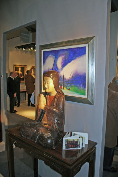 Tableau de Chavanne stand Annie Minet dans un salon d'art