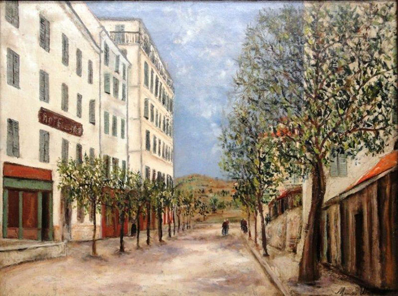 MAURICE UTRILLO (1883 - 1955), Rue à Corte (Corse), 1913-14, huile sur toile, signée en bas à droite, 60 x 81 cm