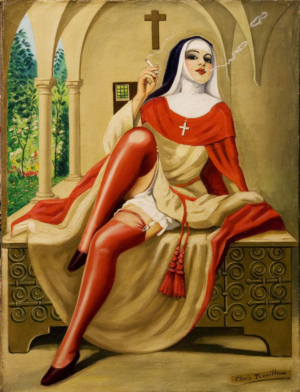 Clovis Trouille Franciscaine de Sainte Marie des Anges, 1945  huile sur toile 61 × 46,5 cm  Courtesy Galerie Natalie SEROUSSI 
