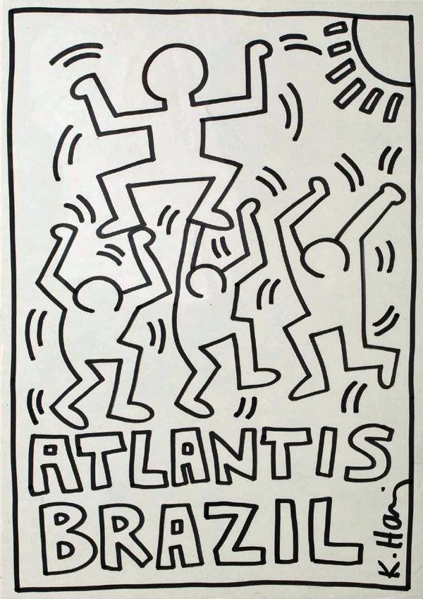 Keith Haring  Atlantis Brazil, circa 1983  Signed on the lower left  Felt-tip pen on paper  64 x 45 cm | 25.1 x 17.7 in.  Provenance  Realized for the auction "Kinder in Brasilien", 15 December 1983, Basel  Private collection, Switzerland 