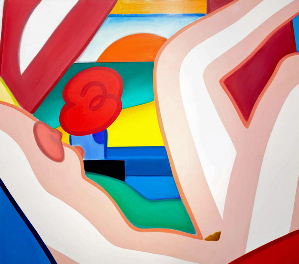 Tom Wesselmann  Sunset Nude (Variation #1), 2002  Signed on the reverse  Oil on canvas 170 x 193 cm | 67 x 76 in.  Provenance Private collection, USA  Certificate Claire Wesselmann, executor of the Estate of Tom Wesselmann,  has confirmed the authenticity of this work  This work is referenced in the Wesselmann studio Archives under the number #CD85 