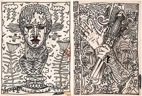 Robert Combas, 2025, 63 x 48 cm et  58,5 x 43,5 cm © Ceysson & Bénétière