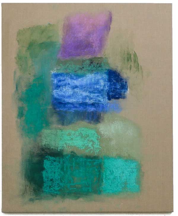 L' Autre Rive 10, 2022 - 2023 Pigments, liant et pastels sur toile de lin 147 x 120 cm © Virginie Bonnefon