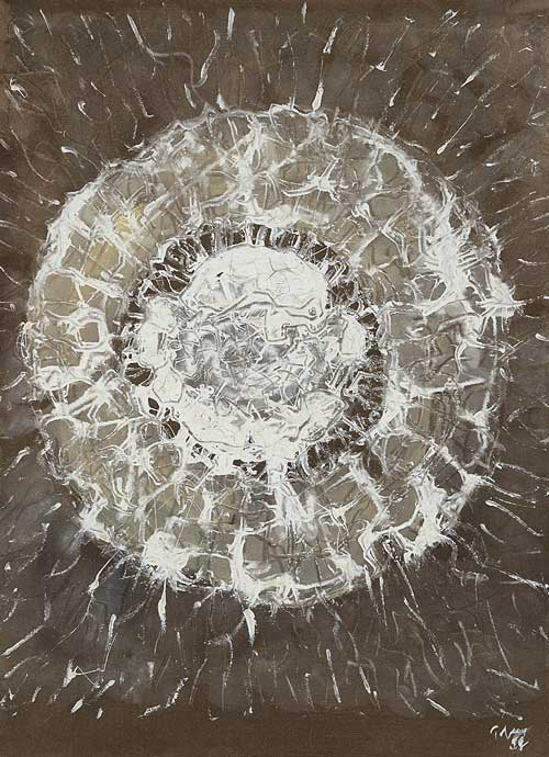 MARK TOBEY Space Rose,1959, tempera on paper, 40 x 30 cm Courtesy Jeanne Bucher Jaeger, Paris  © Jean-Louis Losi