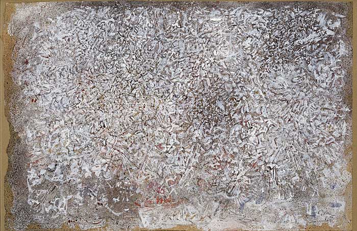 MARK TOBEY White Space,1955, tempera on paper, 20.5 x 31.5 cm Collection Particulière. Courtesy Jeanne Bucher Jaeger, Paris ©Jean-Louis Losi 