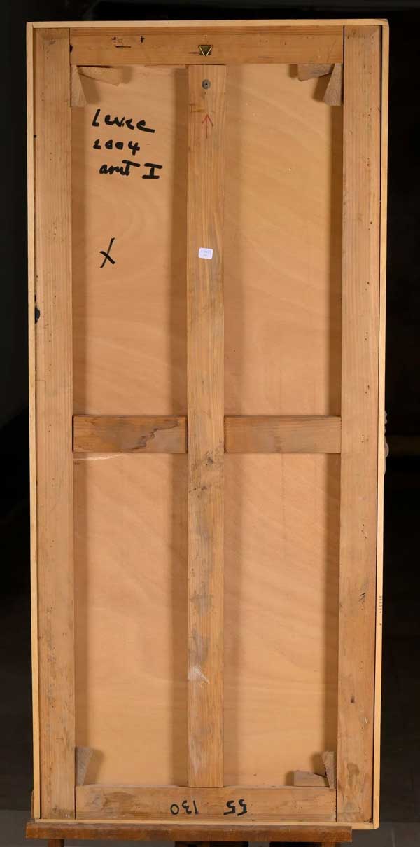 John Harrison LEVEE (1924-2017) Composition, 2004 Technique mixte et collage sur panneau, signée et datée au dos. 55 x 129 cm