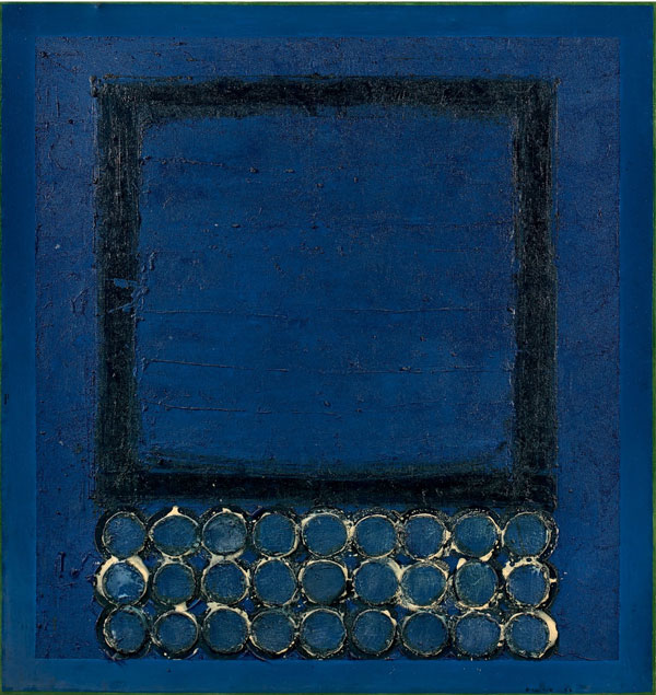 John Harrison Levee Technique mixte sur toile de 1966, signée et datée 66 en bas à droite intitulée July I dimensions 192 x 182 cm (75,8 x 71,9 in.)