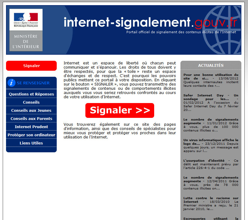 www.internet-signalement.gouv.fr 