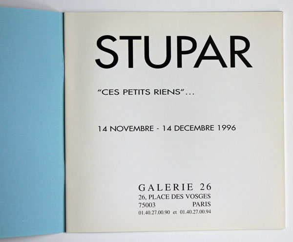 Stupar catalogue d'exposition galerie 26