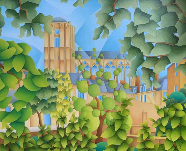 Gilda Richet huile sur toile 81 x 100 cm  la Cathédrale du Mans