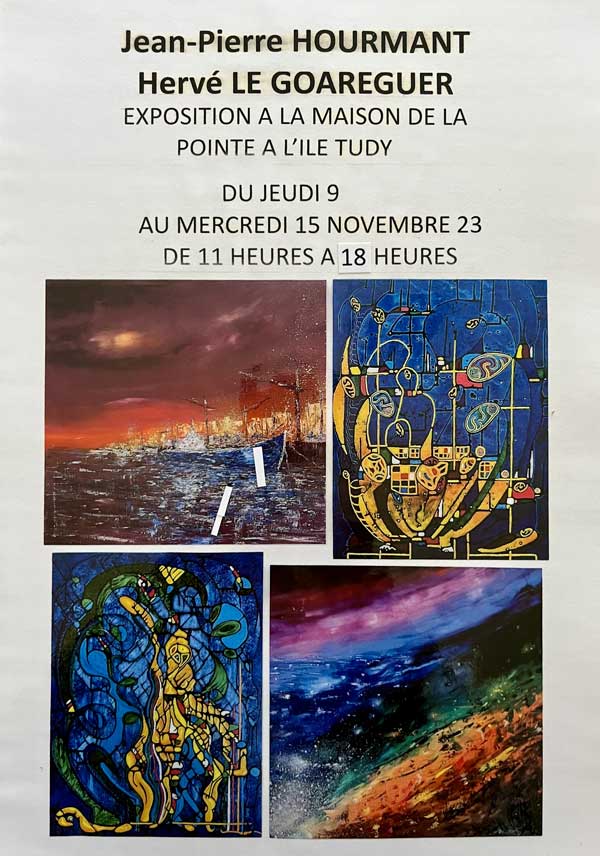 Le Goareguer Affiche Exposition à La Maison de La Pointe de l'Ile TUDY du 9 au 15 novembre 2023 