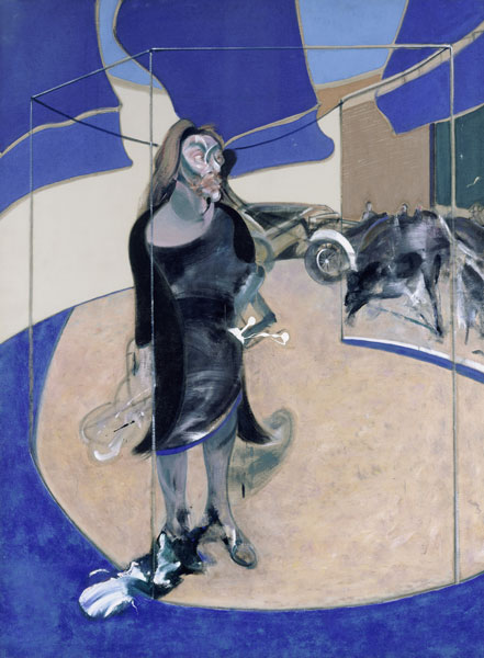 Francis Bacon, Portrait of Isabel Rawsthorne Standing in a Street in Soho, 1967 Huile sur toile 198 x 147 cm Staatliche Museen zu Berlin, Nationalgalerie. 1967 acquis par la ville de Berlin © The Estate of Francis Bacon. All rights reserved / 2018, ProLitteris, Zurich Photo : © bpk / Nationalgalerie, Staatliche Museen zu Berlin / Jörg P. Anders