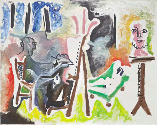 Pablo Picasso  Le peintre et son modèle, 26.3.1963  Huile sur toile, 130 x 162 cm  Esther Grether Family Collection  © Succession Picasso/2023, ProLitteris, Zurich 