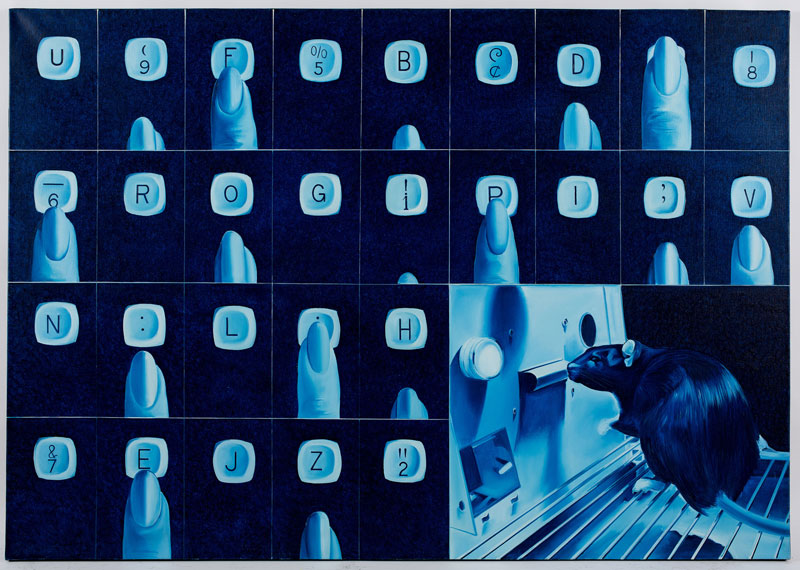 MONORY Image incurable n°23. Méthode d’étude dactylographique, 1973. Huile sur toile, 114 x 162 cm. Photo Augustin de Valence.