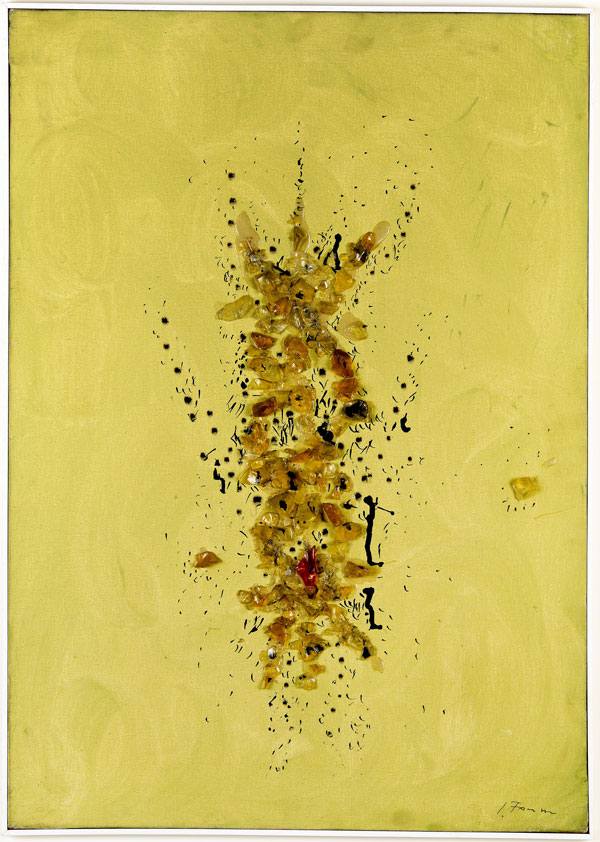 Lucio Fontana (1899–1968) Concept spatial (Concetto spaziale), 1954 Huile, encre et éclats de verre sur toile 70 × 49,5 cm Collection privée, Italie © Fondazione Lucio Fontana, Bilbao, 2019