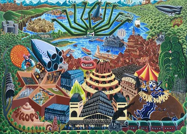 Hervé Di Rosa,&nbsp;Di Rosaworld, 2020. Acrylique sur toile, 215 x 155 cm © Adagp Paris 2026