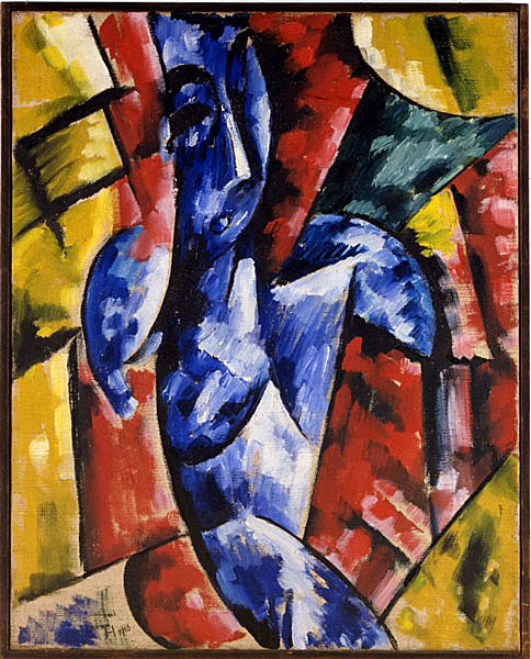 Raoul HAUSMANN, Nu bleu, 1916, Huile sur toile, 74,5 x 58 cm